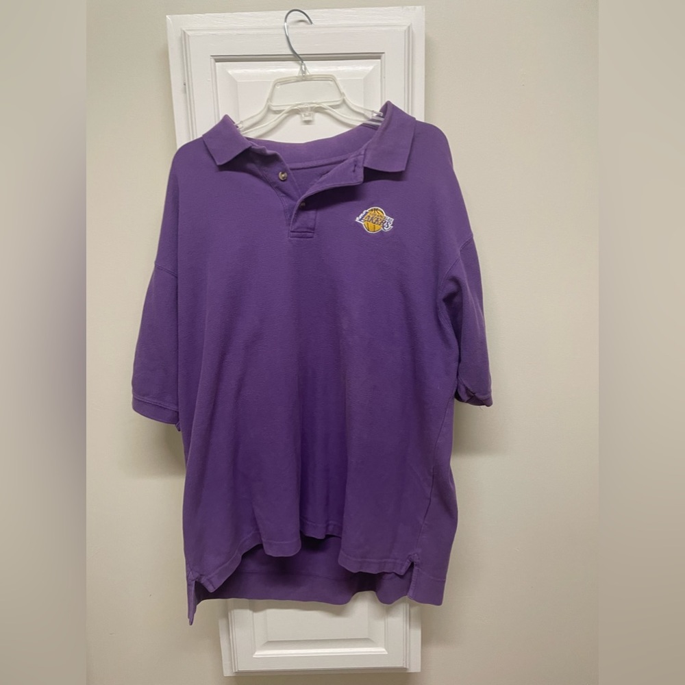 Men’s Los Angeles Lakers Active Purple Polo - Adult 2Xl